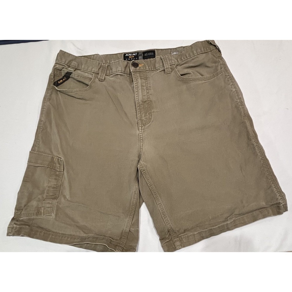 Ariat Rebar M4 Relaxed Durastretch Made Tough Shorts Field Khaki 38 10"